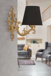 Opviq Claire Lámpara de pared - Negro y Dorado